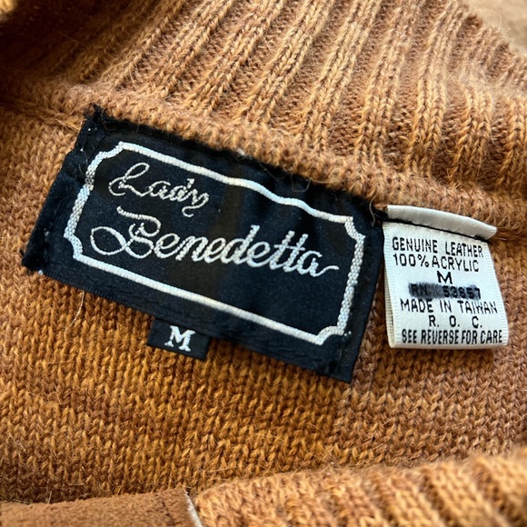 ❤️ Gorgeous Vintage Suede + Leather Sweater - Picture 5 of 5